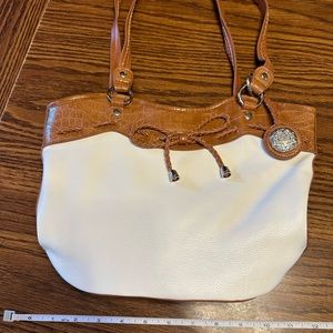 Brown and White Shoulder Bag, Like New!